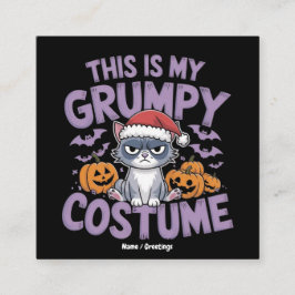 Grumpy Cat Halloween-kostym Roligt Högtidsdjur Fyrkantigt Visitkort