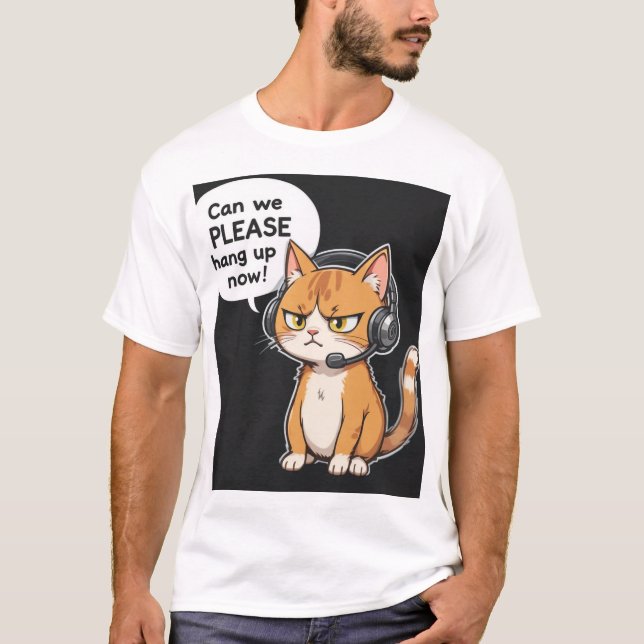 Grumpy Cat Headset T-shirt (Framsida)