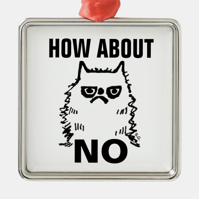 GRUMPY CAT, HUR SAKNAR CHISTMAS-ORNAMENT JULGRANSPRYDNAD METALL (Framsidan)