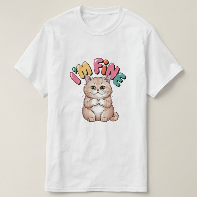 Grumpy Cat "I'm Fine" Funny Cartoon Shirt T Shirt (Design framsida)