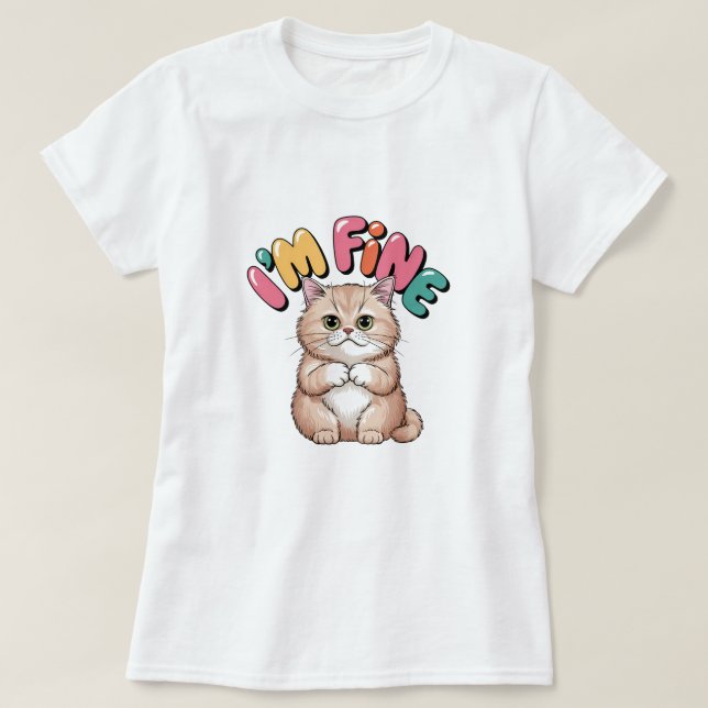 Grumpy Cat "I'm Fine" Funny Cartoon Shirt T Shirt (Design framsida)