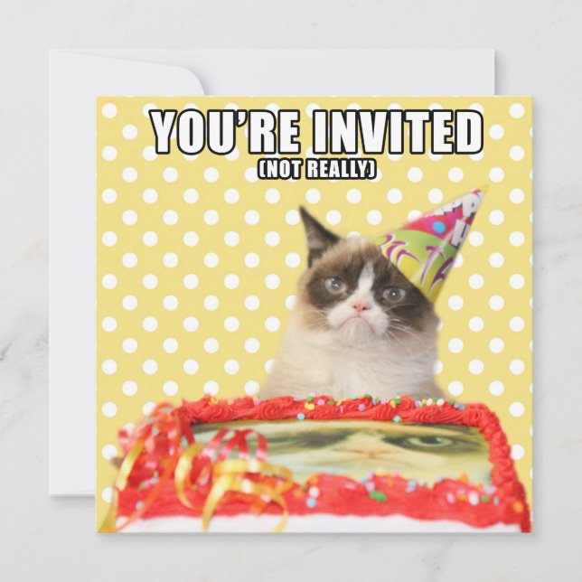 Grumpy Cat-inbjudningar - du är inbjudna Inbjudningar (Framsida)