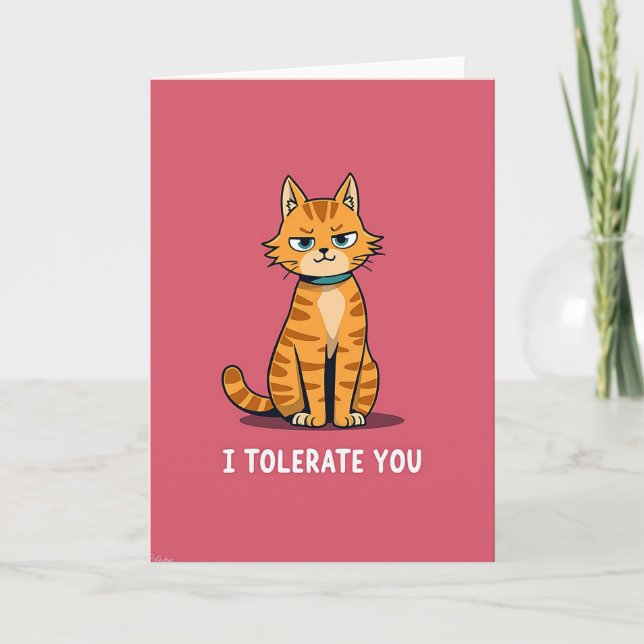 Grumpy Cat jag tolererar dig-kort Kort (Framsida)