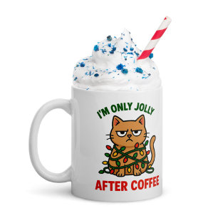 Grumpy Cat jul Mugg Jolly After Coffee, Dra