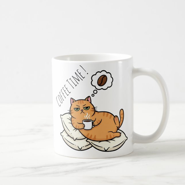 Grumpy Cat Kaffe Tid Keramisk Mugg (Höger)