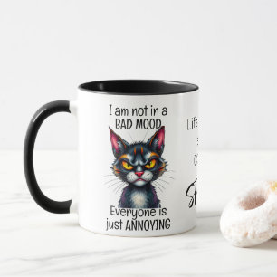 Grumpy Cat Life börjar efter kaffefoncitat Mugg
