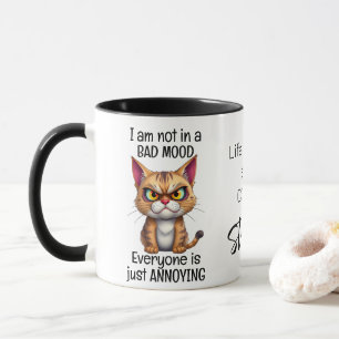 Grumpy Cat Life börjar efter kaffefoncitat Mugg