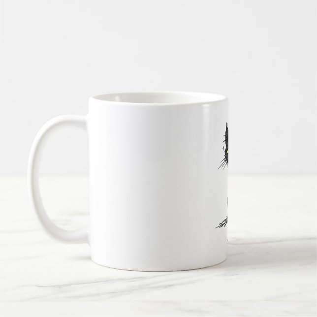 GRUMPY CAT - Lustigt Meh Cat - Crazy Cat Dam Gift Kaffemugg (Vänster)