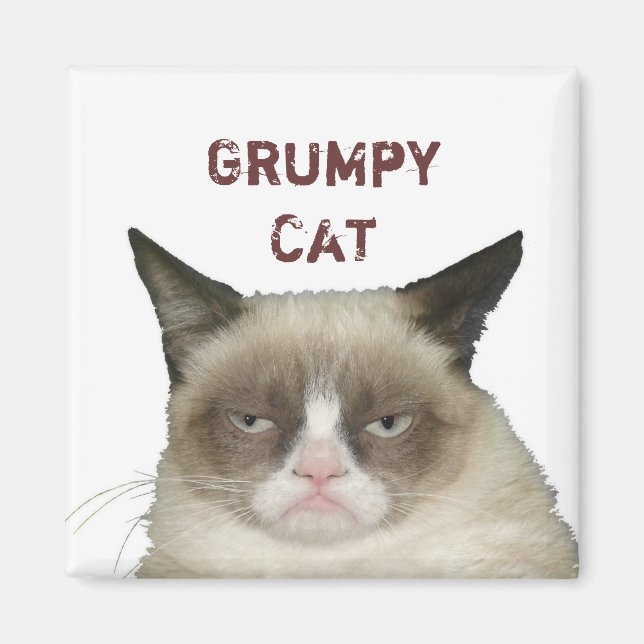 Grumpy Cat Magnet med text (Framsidan)