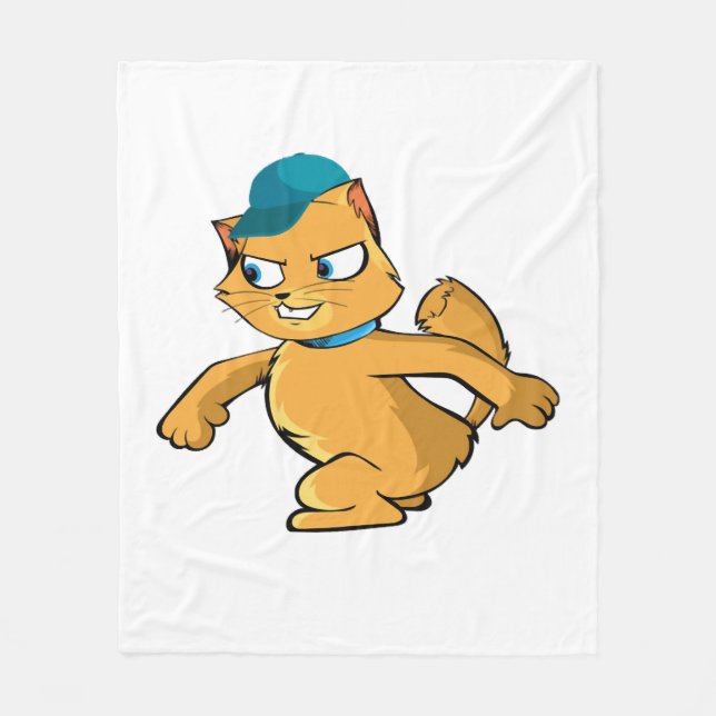 Grumpy Cat med Basecap Fleecefilt (Framsidan)