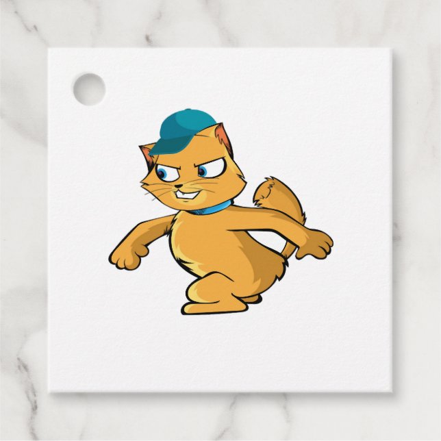 Grumpy Cat med Basecap Gåvor Etiketter (Framsida)