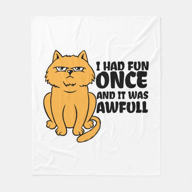 Grumpy Cat - Meme Funny Cat Fleecefilt (Framsidan)