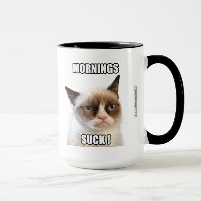 Grumpy Cat™ morgnar suger Mugg (Höger)