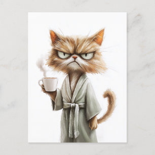 Grumpy Cat Needs Coffee Helg Vykort