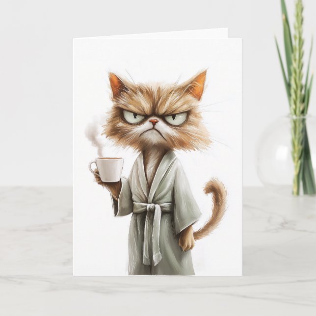 Grumpy Cat Needs Coffee Kort (Framsida)