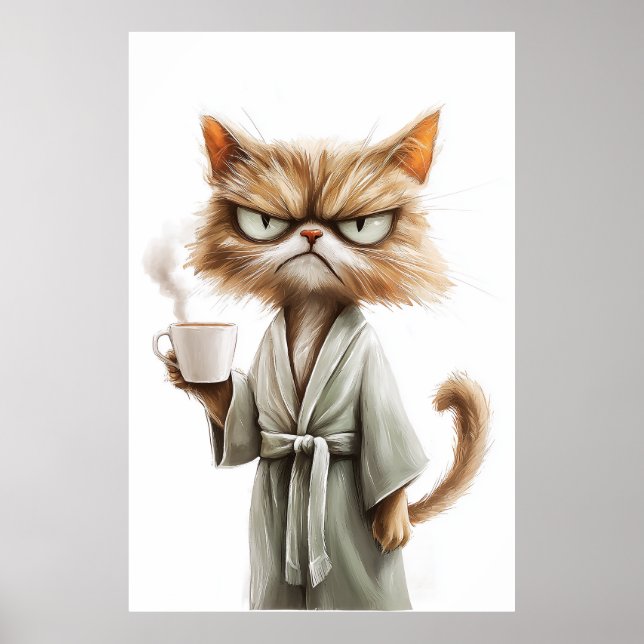 Grumpy Cat Needs Coffee Poster (Framsidan)