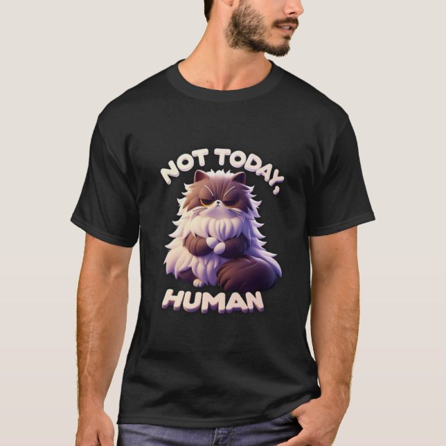 Grumpy Cat "Not Today, Human" Funny T-Shirt (Framsida)