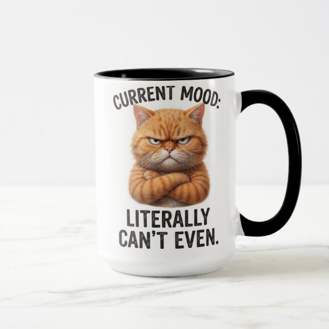 Grumpy Cat Nuvarande Humör Roligt Citat Mugg (Höger)