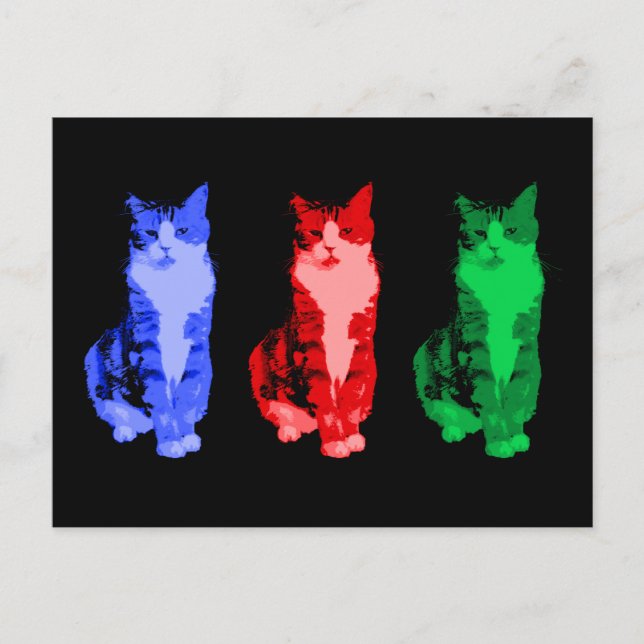 Grumpy Cat Pop Art Vykort (Framsida)