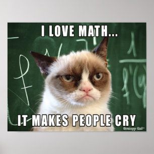 Grumpy Cat Poster - I kärlek math får folk att grå