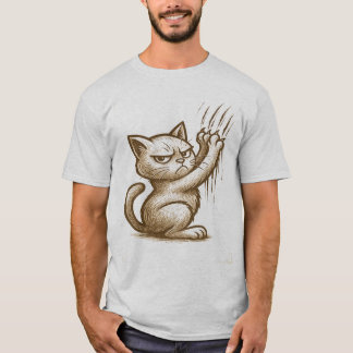 Grumpy Cat Scratch Attack – Expressive Feline Art T Shirt