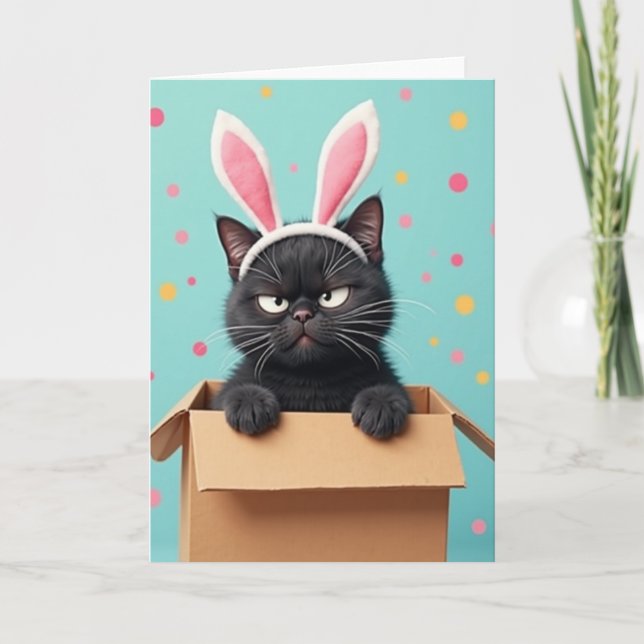 Grumpy Cat Söta Öron Roligt Kort (Framsida)
