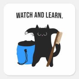 Grumpy Cat Teaches Climbing Collection Fyrkantigt Klistermärke