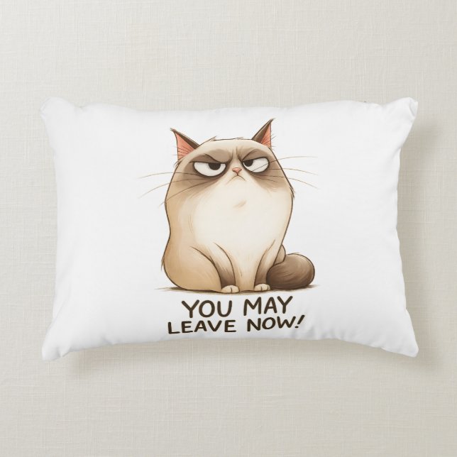 😾 Grumpy Cat Throw Pillow 🚪🐾 Prydnadskudde (Framsidan)