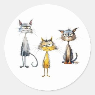 Grumpy Cats Stickers Runt Klistermärke