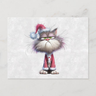 Grumpy Christmas Kitten Vykort
