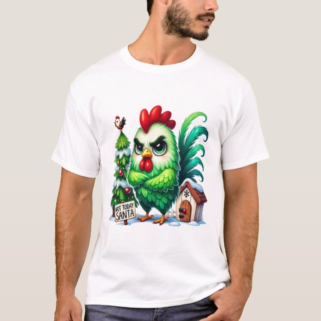 Grumpy christmas-kyckling t shirt (Framsida)