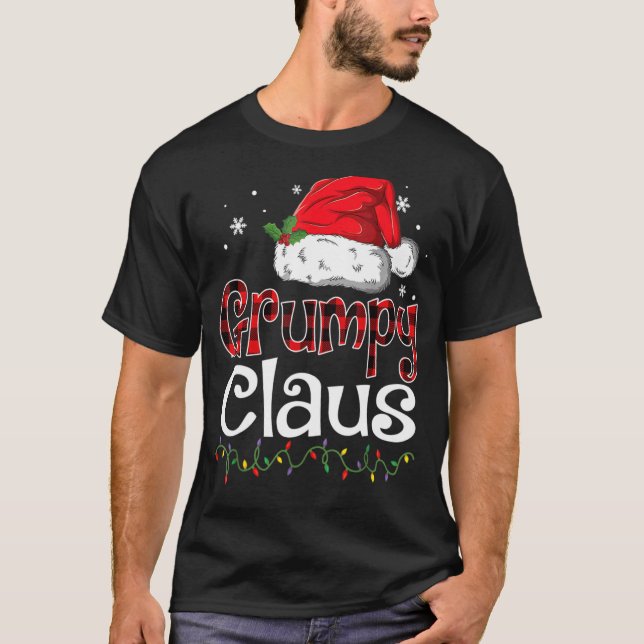Grumpy Claus Santa Funny jul Pajama Matching T Shirt (Framsida)