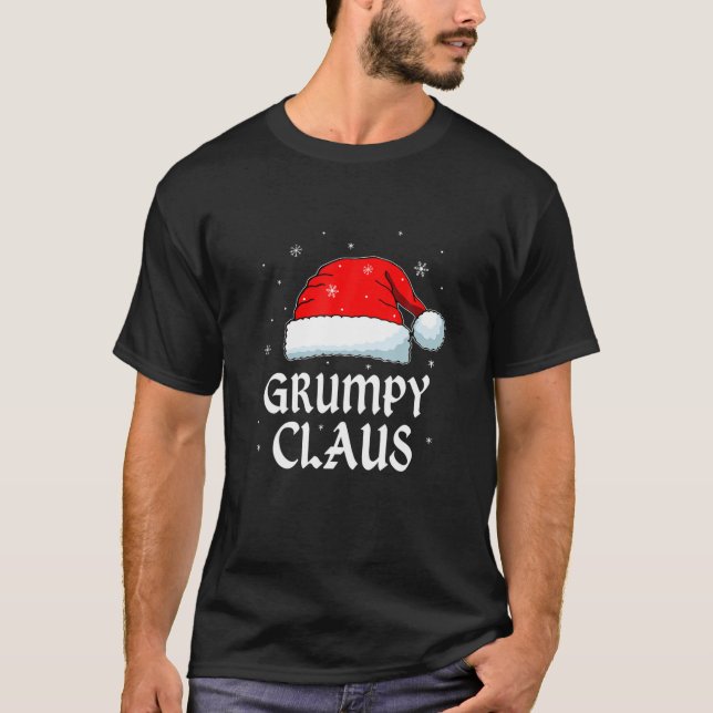 Grumpy Claus Santa Hat-julmatchning T Shirt (Framsida)