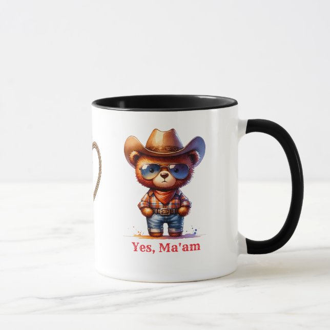 Grumpy Cowboy Bokpojkvän Ja Frun Nallebjörn Mugg (Höger)