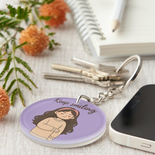 Grumpy Cute Girl Sticker - Long Hair & Oversized (Högra Framsidan)