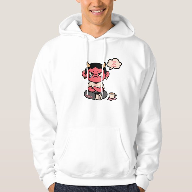 Grumpy Cute Oni - "helvetet är milt idag" Hoodie (Framsida)