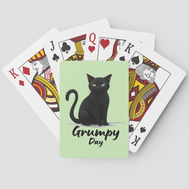 Grumpy Day med Black Cat Casinokort (Baksidan)
