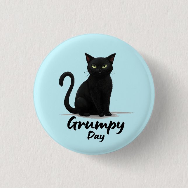 Grumpy Day med Black Cat Knapp (Framsida)
