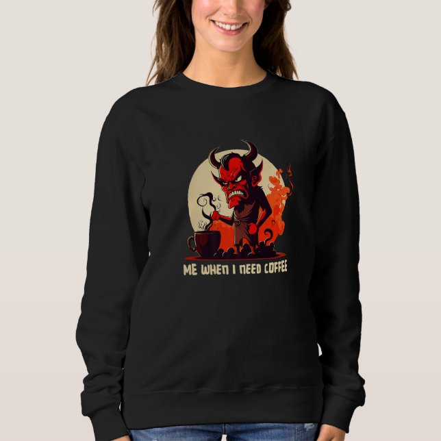 Grumpy Devil - Jag behöver kaffe - Saying Premium T Shirt (Framsida)