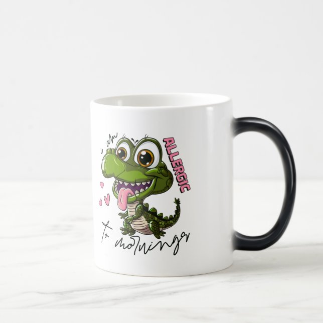 Grumpy Dino Mugg - "Jag är allergisk mot morgon" (Höger)