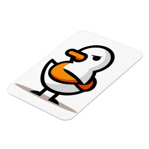 Grumpy Duck Minimalistisk Tecknad Mascot Magnet