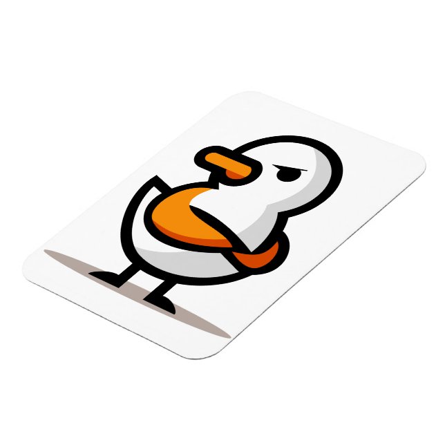 Grumpy Duck Minimalistisk Tecknad Mascot Magnet (Vänstra Sidan)