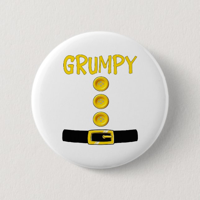 Grumpy Dwarf Halloween Costume Färg Matching Grum Knapp (Framsida)
