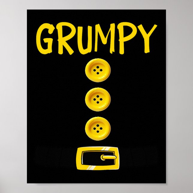 Grumpy Dwarf Halloween Costume Färg Matching Grum Poster (Framsidan)