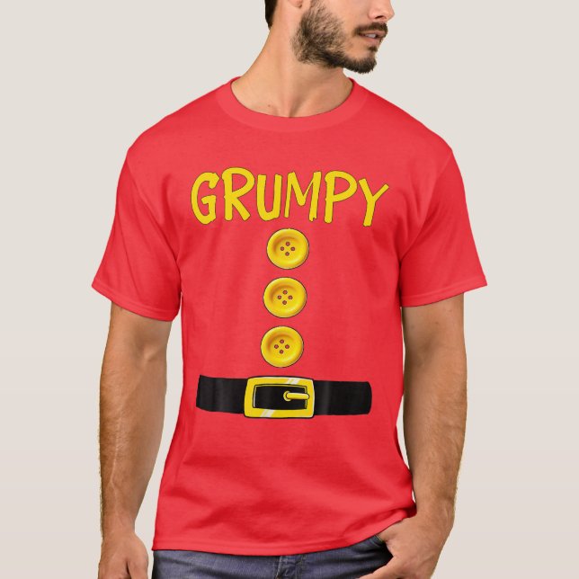 Grumpy Dwarf Halloween Costume Färg Matching Grum T Shirt (Framsida)