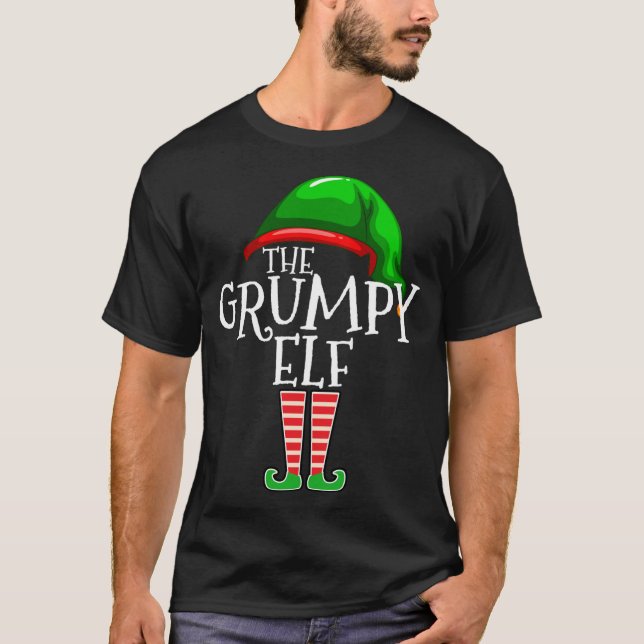 Grumpy Elf-familjen som matchar julklappen T Shirt (Framsida)