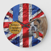 Grumpy English Bulldog Acrylic Wall Wall Clock