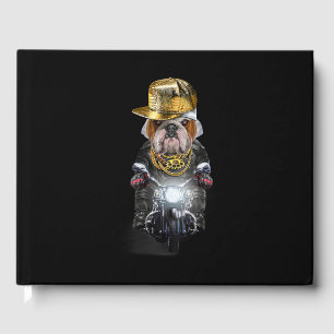 Grumpy English Bulldog bar Hip hop Cap Riding Gästböcker