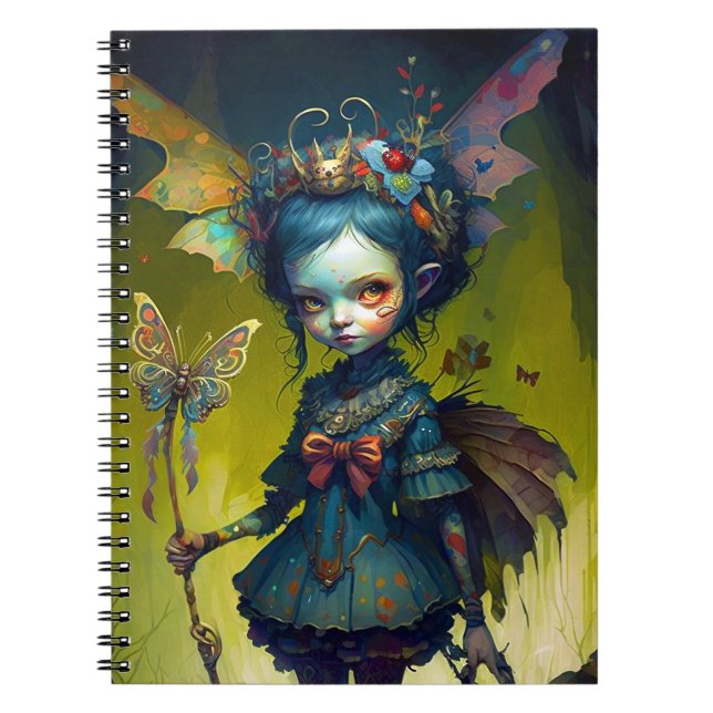 Grumpy Fairy Pixie Fantasy Art Anteckningsbok (Framsidan)