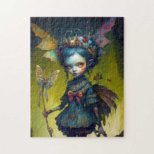 Grumpy Fairy Pixie Fantasy Art Pussel (Vertikal)